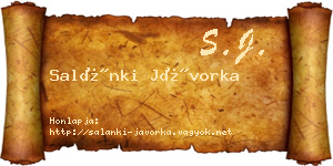 Salánki Jávorka névjegykártya